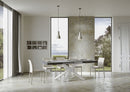 Tavolo Allungabile 130-234x90x77 cm Volantis Cemento Telaio Bianco 