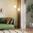Lampada da Terra Ø28x165 cm Paralumi a Sfera con Attacco E27 Struttura in Metallo Oro  