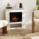 Camino a Bioetanolo da Pavimento da 0.9L con Ripiano Inferiore 86x30x82 cm Bianco  