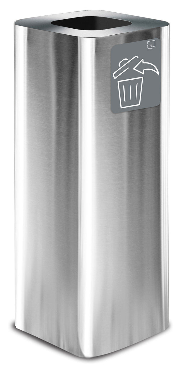 Pattumiera Per Raccolta Rifiuti 30x30xh80 cm In Acciaio Inox con Pittogramma Magnetico Argento prezzo