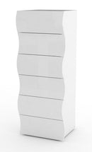 Cassettiera Alta 6 Cassetti 50x40x121,5 cm Onda 6C Bianco Lucido  