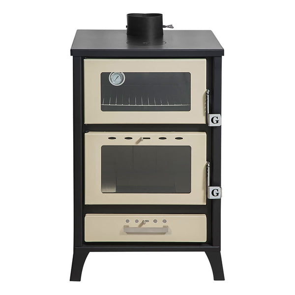 acquista Stufa a Legna con Forno 22 KW 50,5x58,5xH91,5 cm Marika Beige
