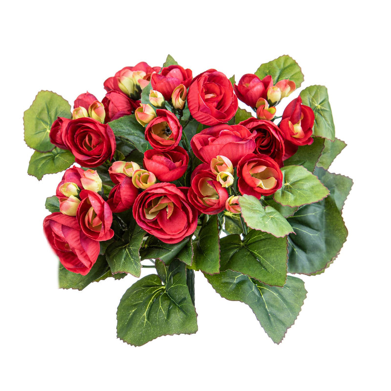Set 3 Bouquet Artificiale di Begonia Altezza 28 cm 