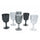 Set 6 Calici Vis à Vis Stones in Vetro VdE Tivoli 1996 Nero Grigio Trasparente