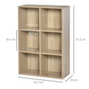 Libreria a Cubi 65,5x30x97,5 cm 6 Vani a Giorno Rivestimento in Melamina Rovere  