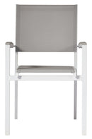Sedia Impilabile da Giardino 56x60x88 cm in Alluminio e Textilene Volterra Tortora