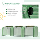 Serra da Giardino a Tunnel con Porte Avvolgibili 295x100x80 cm in Acciaio e Plastica PP Verde