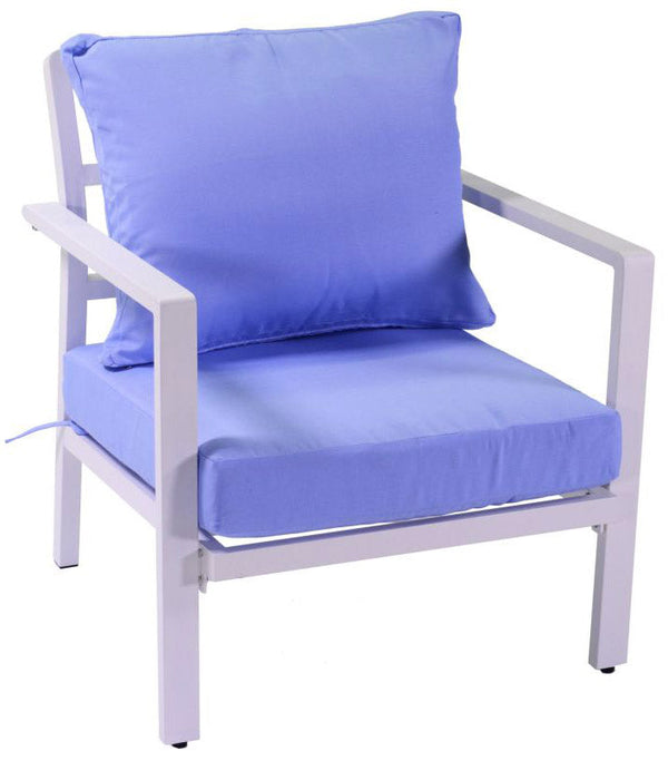 Set Salotto da Giardino in Alluminio Divano 2 Poltrone e Tavolino Boston Bianco acquista