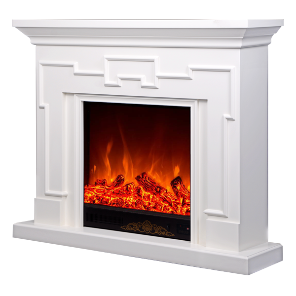 Camino Elettrico da Pavimento 102x120x33 cm Effetto Fiamma 1500W Morfei Bianco online