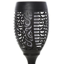Set 4 Faretti Solari da Giardino Ø12x72 cm in Plastica Nero   