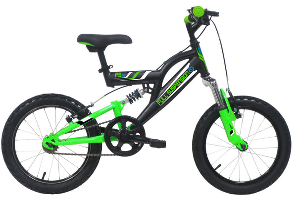 Bicicletta per Bambino 16" 2 Freni Vbrake Full Suspension Nera online