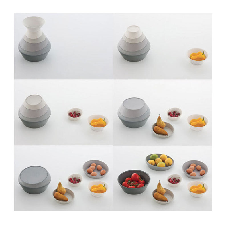 Set 6 Ciotole Contenitori Multiuso Impilabili Eme Totem