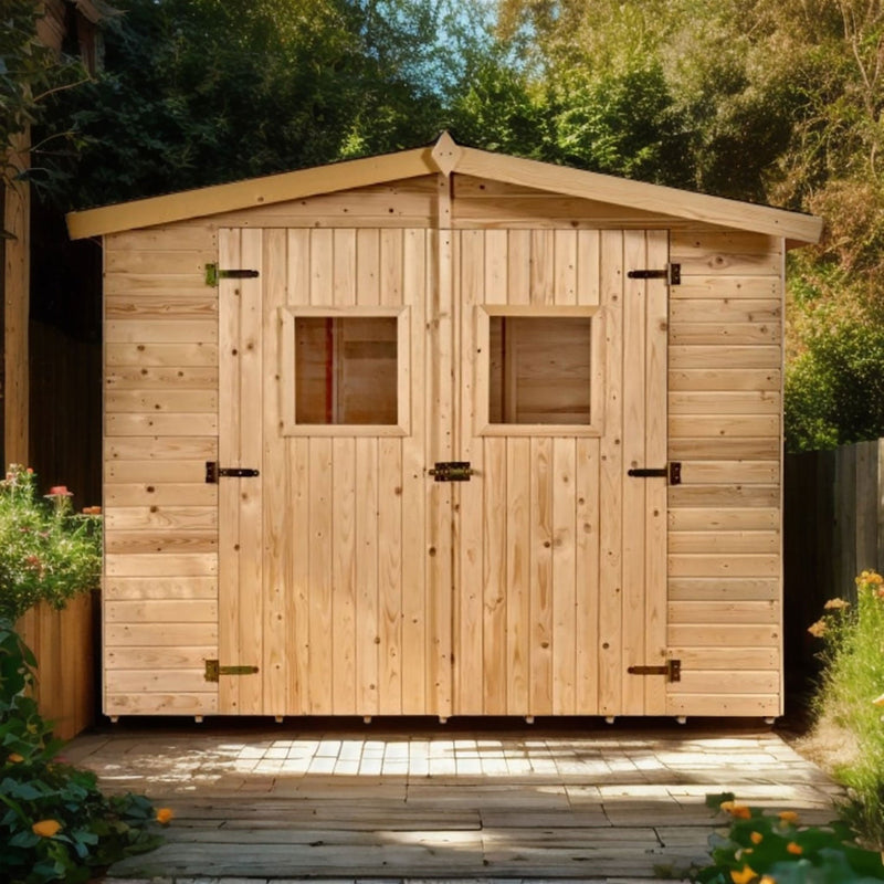 Casetta Box da Giardino 2,4x1,6 m con Pavimento in Legno Picea Massello 16mm Eden