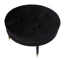 Puff Paris xxl Nero/Oro Ø90x46 cm in Legno e Spugna Nero e Oro
