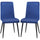 Set 2 Sedie Imbottite 43x58x90 cm in Tessuto Blu