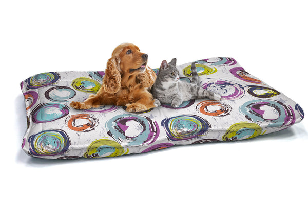 Cuscino Imbottito per Cani e Gatti 60x100 cm in Microfibra Cerchi Astratti prezzo