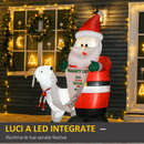 Babbo Natale Gonfiabile H180 cm con Capretta Luci LED Multicolore