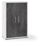 Armadietto Multiuso 2 Ante 71x110x41 cm Ossido Bianco/Ossido Nero