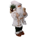 Pupazzo Babbo Natale in Tessuto con regali verde bianco cm 40x23,5xh80
