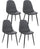 Set 4 Sedie 45x54x87 cm Amanda in Ecopelle Grigio
