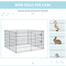 Recinto per Cani Gatti a Rete 8 Pezzi 76x61 cm Nero 