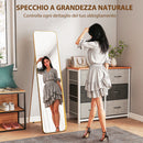 Specchio a Figura Intera Autoportante 40x6x160 cm con Telaio in Metallo Oro   