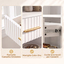 Libreria Verticale Alta a 7 Ripiani 60x24x182 cm con 6 Cubi e Cassetto in MDF Bianco      