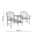 Panchina da Giardino 155x68,5xh91,5 cm in Metallo Ragusa Grigio