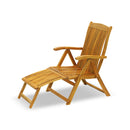 Poltrona da Giardino in Legno Acacia con Poggiapiedi Pieghevole Taddei Kandal+