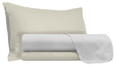Set Lenzuola Sopra Sotto e Federe Doubleface Grigio Chiaro\/Panna Varie Misure