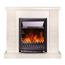 Camino Elettrico da Pavimento 90,3x98x30 cm Effetto Fiamma 2000W Rock & Pluton Noce