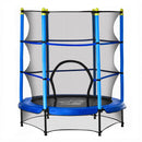 Trampolino Tappeto Elastico per Bambini Ø140x158 cm in Acciaio Blu e Nero