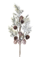 Set 6 Rami Abete con Mini Pigne H40 cm 