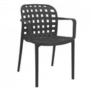 Sedia da Giardino Sharon 58x57,5x82,5 h cm in Polipropilene Grigio scuro