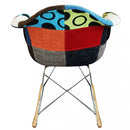 Poltrona Dondolo Moritz 53x47x82 h cm in Legno Patchwork