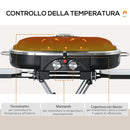 Barbecue a Gas GPL 2 Fuochi 100x41,6x82,5 in Lega di Alluminio e Acciaio Nero