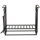 Portalegna Legnaia 75x30x60 cm in Acciaio con Attrezzi  Nero