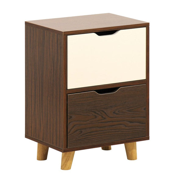 Comodino 2 Cassetti 39x30x55 cm  in Legno Effetto Zebrano acquista