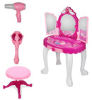 Specchiera Giocattolo per Bambini con Sgabello Miller Rosa