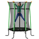 Tappeto Elastico per Bambini 3-10 Anni Ø163.5x190 cm con Ingresso a Cerniera Verde   