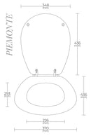 Copriwater Universale 37x43,6 cm in MDF Cerniere in Metallo Cromato Piemonte Bianco Lucido