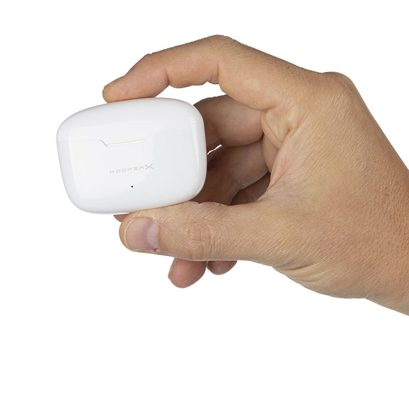 Cuffie Auricolari Wireless con Custodia per Ricarica Kooper  Bianco