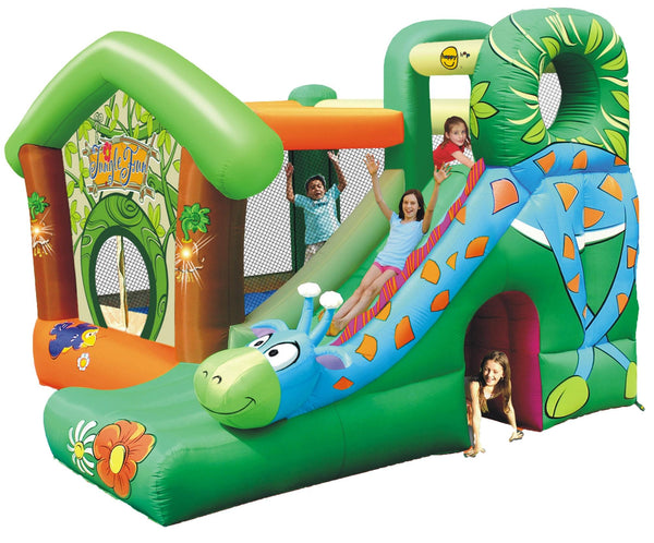 sconto Castello Giostra Gonfiabile Jungle Fun con Scivolo e Pompa Inclusa Happy Hop