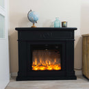 Camino Elettrico da Pavimento 109x102x21,5 cm Effetto Fiamma 1500W Sined Lipari Nero