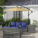 Ombrellone da Giardino Decentrato 294x193 cm con Base a Croce Marrone   
