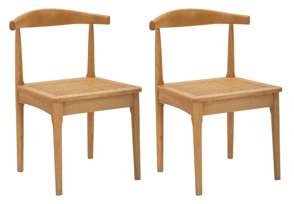 Set 2 Sedie Japan 54x70x54 cm in Legno e Rattan Marrone prezzo