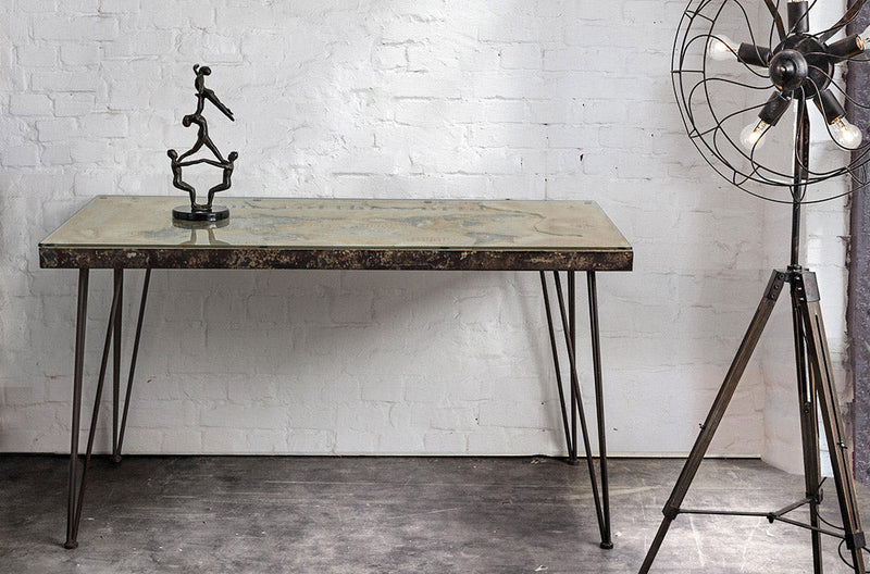 Scrivania Atlantide 130x65 in MDF effetto Cemento