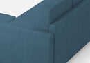 Divano 2 Posti con Pouf 138x155x85 cm Karay in Tessuto Avio