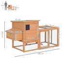 Pollaio Gabbia per Galline da Esterno con Zona di Corsa e Nido in Legno 190x81x103 cm 