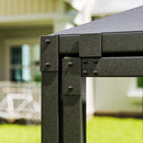 Gazebo da Giardino Estensibile 295-560x295x275 cm Copertura in Poliestere UPF30+ con Ruote Grigio  
